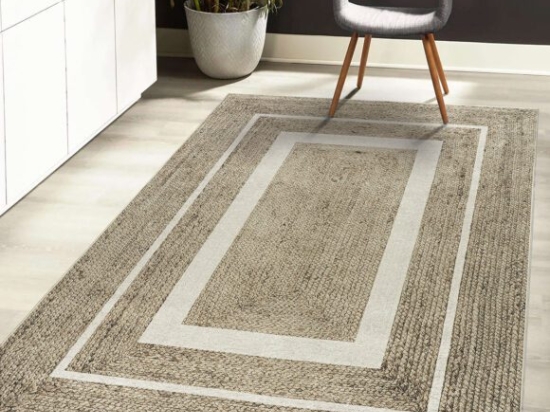 Πατάκι Jute Art 9130 65x150 Μπεζ,Λευκό   Beauty Home
