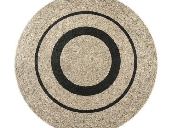 Ροτόντα 150x150 Jute Art 9130 Μπεζ,Μαύρο   Beauty Home