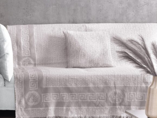 Makis Tselios Home Καλοκαιρινό Μονοθέσιο Ριχτάρι Maiandros 180x180cm Silver