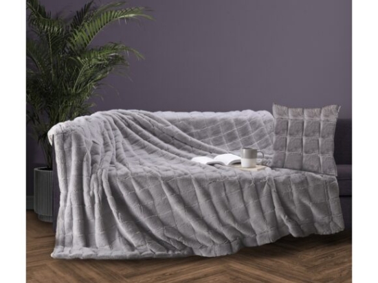 Makis Tselios Home Σετ Διθέσιο Ριχτάρι 180x250cm &amp; 1 Μαξ/κη 50x50cm Nola 2 Light Grey