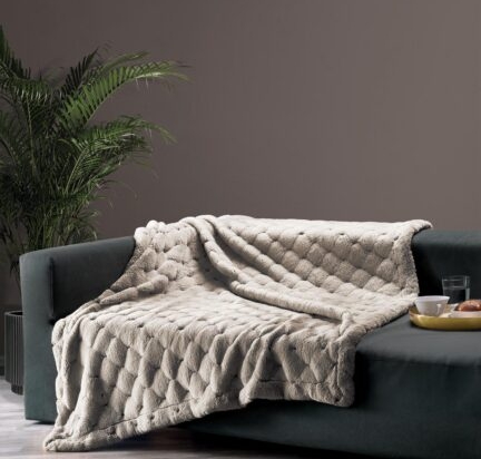 Makis Tselios Home Σετ Διθέσιο Ριχτάρι 180x250cm &amp; 1 Μαξ/κη 50x50cm Pavia 1 Beige