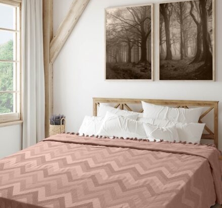 Κουβέρτα Πικέ Ζακάρ GOLWE PINK