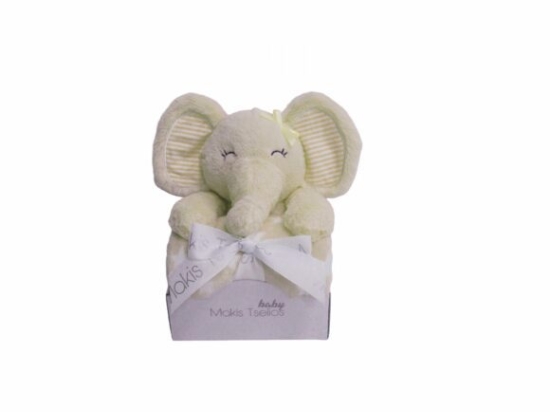 Makis Tselios Home Διακοσμητικό κουκλάκι με κουβέρτα 80x110cm Elephant Beige