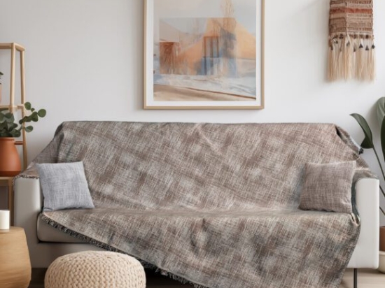 Beauty Home Ριχτάρι Τετραθέσιο Art 8712 180x330 Μόκα