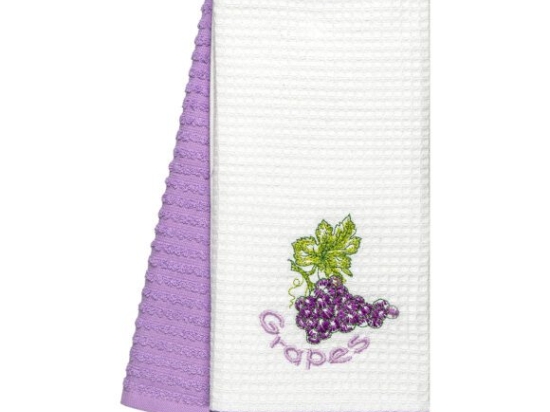 Beauty Home Ποτηρόπανα σετ 2τμχ Grapes Art 8801 40x60 Λιλά