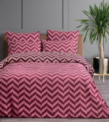 Makis Tselios Home Σετ Σεντόνια King Size με λάστιχο 180×200+40cm Zic Zac Red