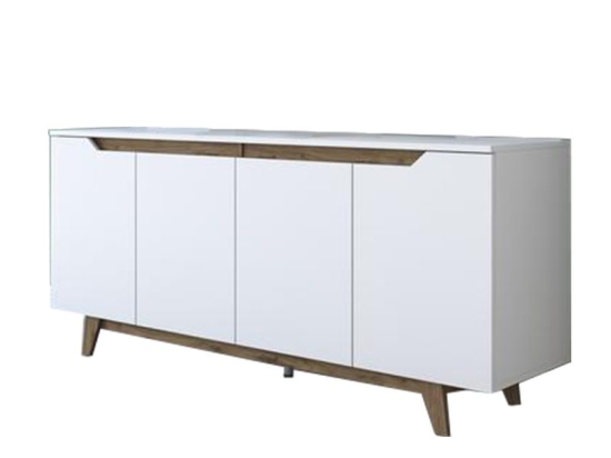 Μπουφές Rafaelo pakoworld λευκό-καρυδί 180x45x78,5εκ