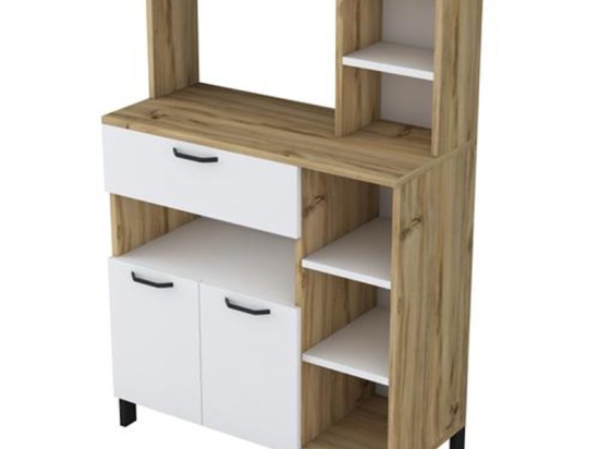 Ραφιέρα επιδαπέδια Vicky pakoworld καρυδί-λευκό 90x42x134εκ