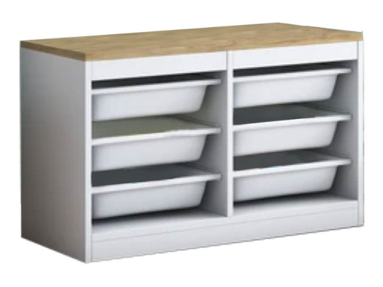 Συρταριέρα Beretta pakoworld 6 συρταριών λευκό-καρυδί 89x34x52εκ
