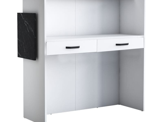 Γραφείο reception Triana pakoworld μελαμίνης λευκό-ανθρακί 110x40x110εκ