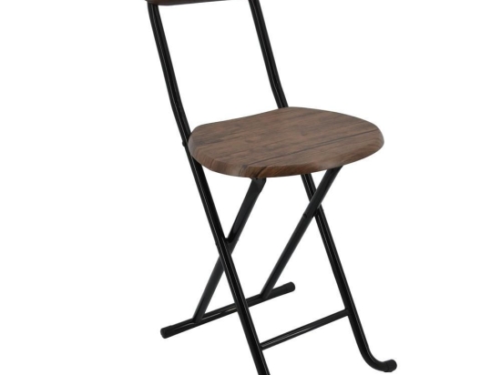 Καρέκλα Πτυσσόμενη 767199 33x35x74 Black-Brown Ankor Μέταλλο,Ξύλο