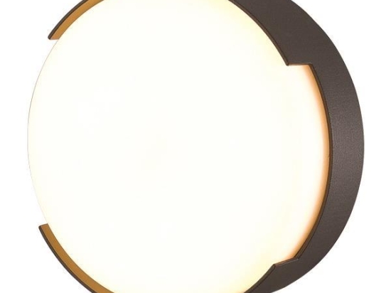ΠΛΑΦΟΝΙΕΡΑ ΣΤΡΟΓΓΥΛΗ LED 16W Φ250x50 3000K IP54 ΜΑΥΡΗ EUROLAMP 145-20204