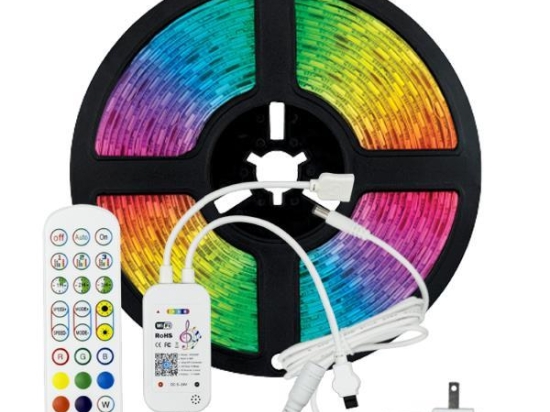 ΤΑΙΝΙΑ LED KIT 5 ΜΕΤΡΩΝ RGB 12V ΜΕ DRIVER & WIFI CONTROLLER ΜΕ ΜΟΥΣΙΚΗ IP20 145-70043 - EUROLAMP