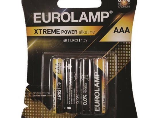 ΜΠΑΤΑΡΙΑ ΑΛΚΑΛΙΚΗ EXTREME POWER ΑΑΑ (LR03) 4ΤΜΧ 1,5V 147-24120 | EUROLAMP