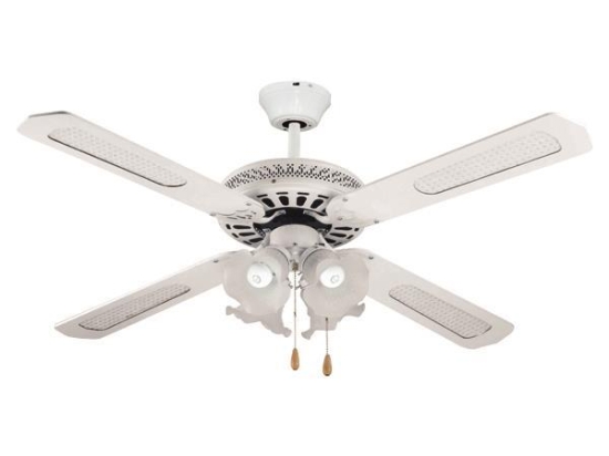 ΑΝΕΜΙΣΤΗΡΑΣ ΟΡΟΦΗΣ ΜΕ 4 ΦΩΤΑ E27 ΛΕΥΚΟΣ Φ130 70W 147-29003  | EUROLAMP