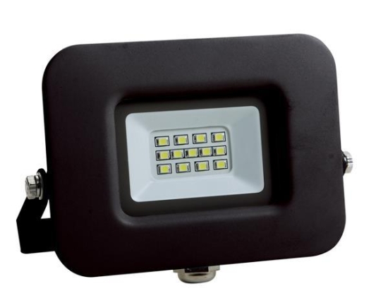 ΠΡΟΒΟΛΕΑΣ LED 10W SMD ΒΑΣΗ 360° ΜΑΥΡΟΣ IP65 6500K PLUS | EUROLAMP