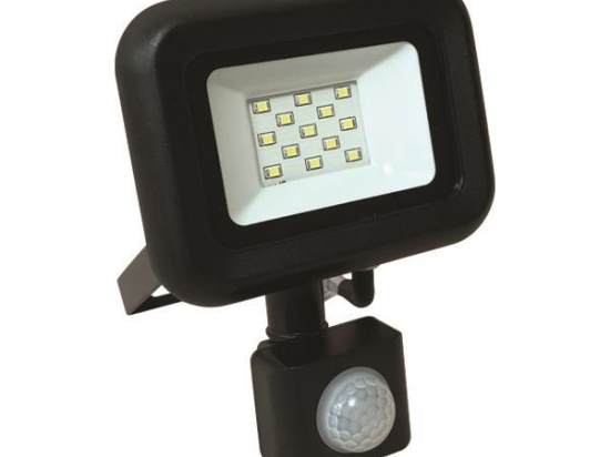 ΠΡΟΒΟΛΕΑΣ LED 10W SMD ΜΕ ΠΕΡΙΣΤΡΕΦΟΜΕΝΟ ΑΝΙΧΝΕΥΤΗ ΚΙΝΗΣΗΣ ΜΑΥΡΟΣ IP44 4000K PLUS |EUROLAMP
