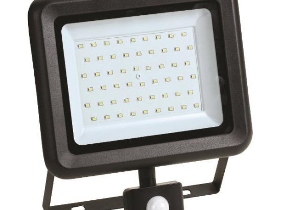 ΠΡΟΒΟΛΕΑΣ LED 50W SMD ΜΕ ΠΕΡΙΣΤΡΕΦΟΜΕΝΟ ΑΝΙΧΝΕΥΤΗ ΚΙΝΗΣΗΣ ΜΑΥΡΟΣ IP44 6500K PLUS | EUROLAMP
