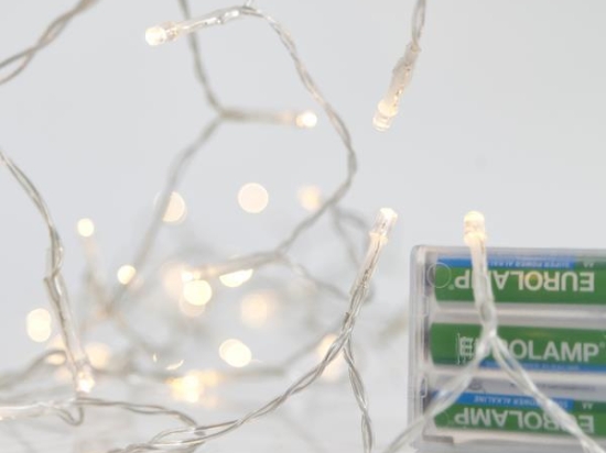 20 LED ΣΕ ΣΕΙΡΑ ΜΠΑΤΑΡΙΑΣ ΔΙΑΦΑΝΟ ΚΑΛΩΔΙΟ ΘΕΡΜΟ ΛΕΥΚΟ - 600-11131 | MAGIC CHRISTMAS