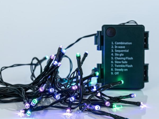 ΣΕΙΡΑ ΜΠΑΤΑΡΙΑΣ 48 LED ΜΕ ΠΡΟΓΡΑΜΜΑ ΜΝΗΜΗ ΚΑΙ TIMER OPAL ΧΡΩΜΑΤΙΣΤΟ IP44 | MAGIC CHRISTMAS