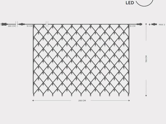 ΔΙΧΤΥ 240 LED 3MM 200x150cm 31V ΕΠΕΚΤΑΣΗ ΕΩΣ 3 ΠΡΑΣΙΝΟ ΚΑΛΩΔΙΟ ΘΕΡΜΟ ΛΕΥΚΟ ΚΑΙ24 ΛΕΥΚΑ FLASH LED ΙΡ44 -600-11382 | MAGIC CHRISTMAS