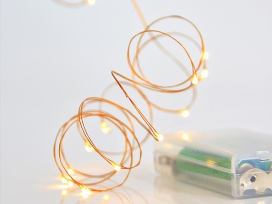 ΣΕΙΡΑ 20 MINI LED ΜΠΑΤΑΡΙΑΣ ΠΡΟΕΚΤΑΣΗ ΠΑΡΟΧΗΣ 10CM ΜΠΡΟΝΖΕ ΧΑΛΚΟΣ DAYLIGHT LED IP20 600-11713 | MAGIC CHRISTMAS