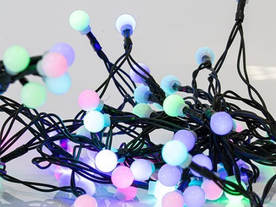 ΣΕΙΡΑ 80 LED 5mm ΛΕΥΚΕΣ ΜΠΑΛΕΣ RGB MULTI LED IP44 | MAGIC CHRISTMAS