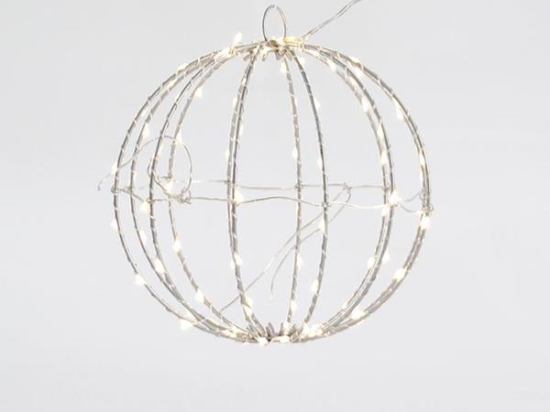 ΑΣΗΜΙ ΜΠΑΛΑ ΦΩΤΙΖΟΜΕΝΗ 96 LED 20cm IP44 600-22400 | MAGIC CHRISTMAS