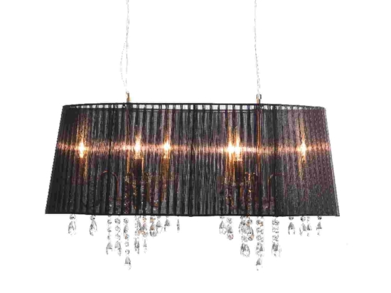Φωτιστικό Οροφής Textile 2P800BK Black Κρύσταλλο,Μέταλλο