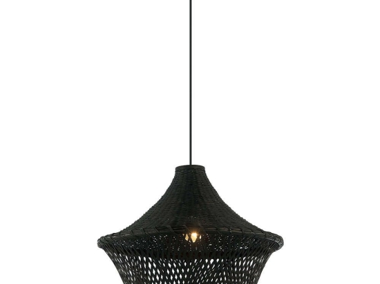 Φωτιστικό Οροφής Μονόφωτο 20153 1xE27 Max 35W Rattan Black Rattan
