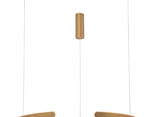Φωτιστικό Οροφής Κύκλος 2012 Led 3000K 40W Φ80cm Brushed Gold Matt Αλουμίνιο, Πλαστικό