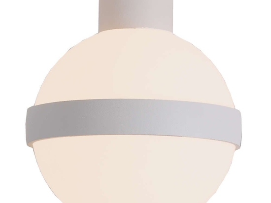 Φωτιστικό Οροφής - Πλαφονιέρα 20172 Led 3000K 8W Σφαίρα Φ19cm Οπάλ Grey Μέταλλο,Ακρυλικό