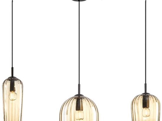 Φωτιστικό Οροφής 22155 110x20x120cm 3xE14 40W Black-Champagne