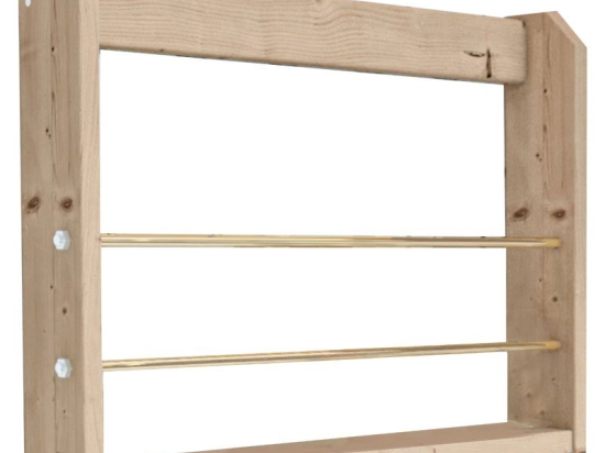 Ραφιέρα τοίχου Rana pakoworld φυσικό-χρυσό gloss 53x7x35εκ