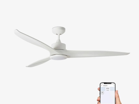 Ανεμιστήρας Οροφής Tonic 33551WP Smart Fan Με Φως Led 15W 3000K Και Τηλεχειριστήριο D152cm White Faro Barcelona