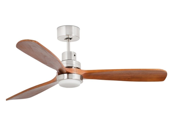 Ανεμιστήρας Οροφής Lantau 33518DC Με Φως Led 15W 3000K Τηλεχειριστήριο Και DC Μοτέρ D132cm Matt Nickel - Dark Walnut Faro Barcelona