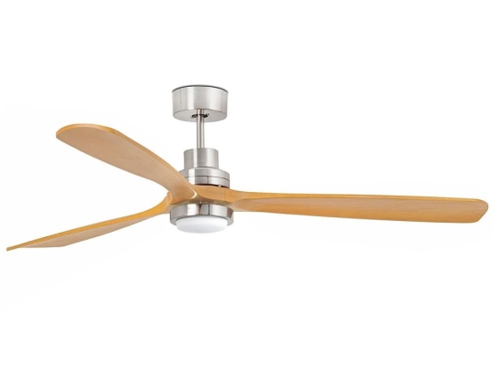Ανεμιστήρας Οροφής Lantau 33560DC Με Φως Led 15W 3000K Τηλεχειριστήριο Και DC Μοτέρ D132cm Matt Nickel - Pine Faro Barcelona