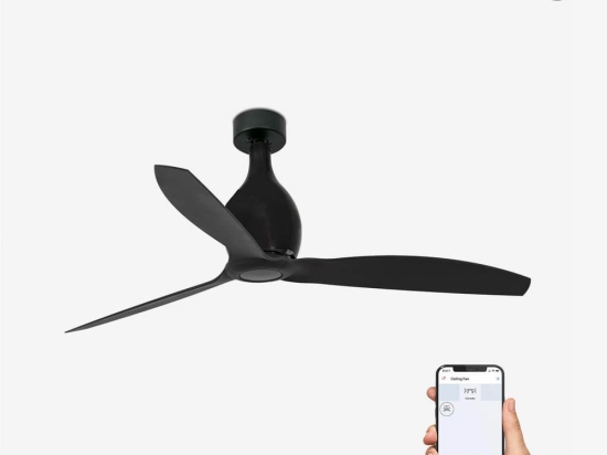 Ανεμιστήρας Οροφής Mini Eterfan 32030WP Smart Fan Με Τηλεχειριστήριο D128cm Matt Black Faro Barcelona