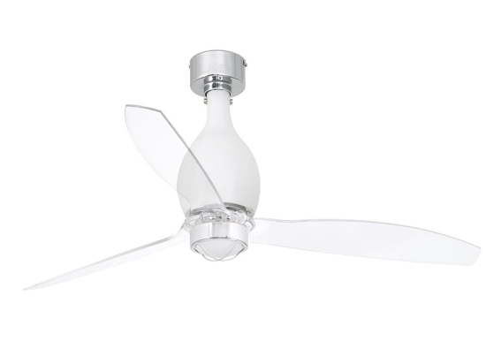 Ανεμιστήρας Οροφής Mini Eterfan 32025-9 Με Φως Led 16W 3000K Και Τηλεχειριστήριο D128cm Matt White-Transparent Faro Barcelona