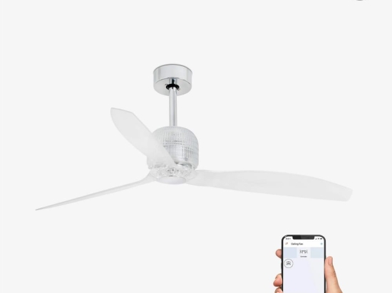 Ανεμιστήρας Οροφής Decofan 33394DWP Smart Fan Με Τηλεχειριστήριο D128cm Chrome Faro Barcelona