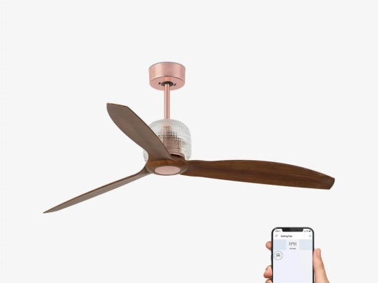 Ανεμιστήρας Οροφής Decofan 33399DWP Smart Fan Με Τηλεχειριστήριο D128cm Old Copper - Walnut Faro Barcelona