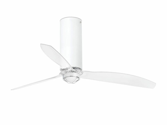 Ανεμιστήρας Οροφής Tube 32034-9 Με Φως Led 16W 3000K Και Τηλεχειριστήριο D128cm Matt White-Transparent Faro Barcelona