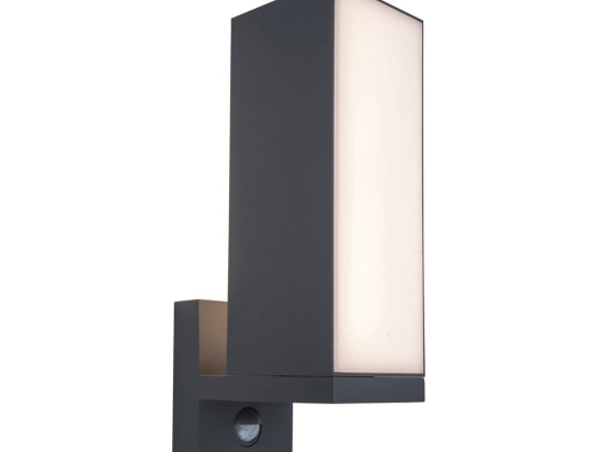 Φωτιστικό Τοίχου Cuba 5193811118 IP54 Led 3000K Με Αισθητήρα Κίνησης 30,8x14,6x9,3cm Dark Grey Lutec