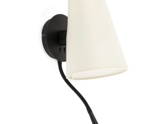 Φωτιστικό Τοίχου - Απλίκα Lupe 20032-88 E27/Led 3000K, 100Lm Black-Beige Faro Barcelona