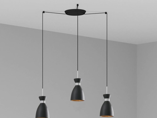 Φωτιστικό Οροφής Κρεμαστό Retro 20050-3L 3xE14 20W Black-Copper Faro Barcelona