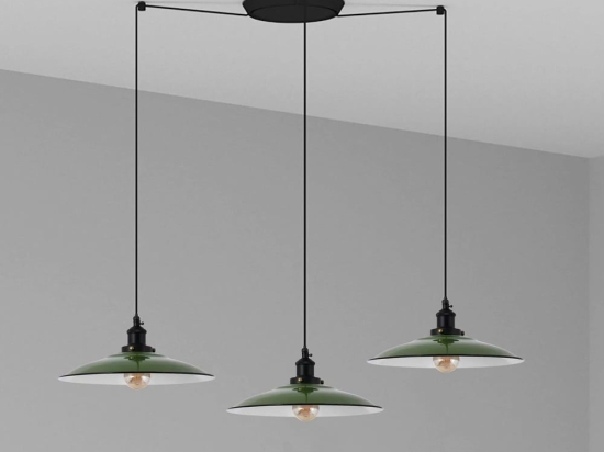 Φωτιστικό Οροφής Κρεμαστό Lang 62805-3L E27 15W Green Faro Barcelona