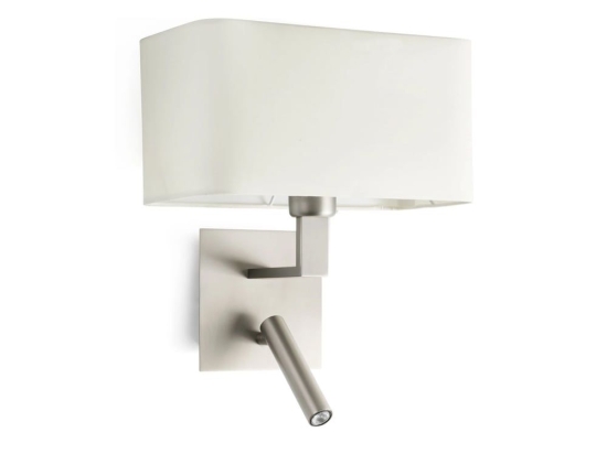 Φωτιστικό Τοίχου - Απλίκα Hanna 64300 Ε27 Mε Reader LED 3W, 3000K, 250Lm Nickel-White Faro Barcelona