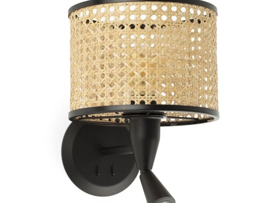Φωτιστικό Τοίχου - Απλίκα Mambo 64309-47 E27 Mε Reader 3W 3000K 280Lm Black Faro Barcelona