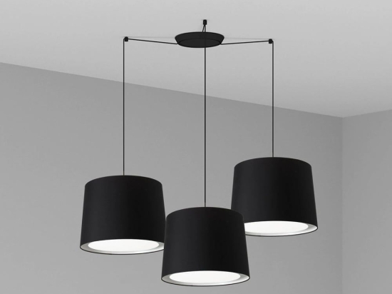 Φωτιστικό Οροφής Κρεμαστό Conga 64314-56-3L E27 max 15W ø50*35 Black Faro Barcelona