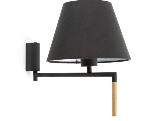 Φωτιστικό Τοίχου - Απλίκα Ron 64400-12 E27 max 15W Dark Grey - Black Faro Barcelona